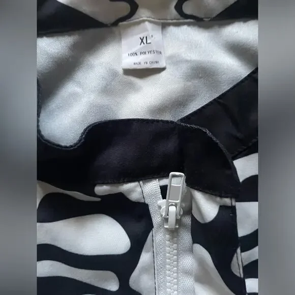 Skeleton Men’s Black and Blue Halloween costume one piece XL Romper day of dead - Picture 5 of 6